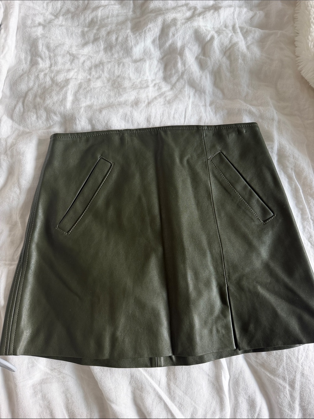 Blank NYC Olive Faux Leather Mini Skirt